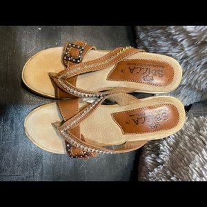 Sbicca rhinestone wedge sandals.